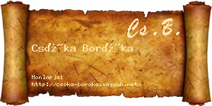 Csóka Boróka névjegykártya